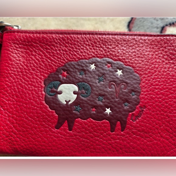 Coach Accessories - Coach Aries Red Leather Wristlet EUC HTF